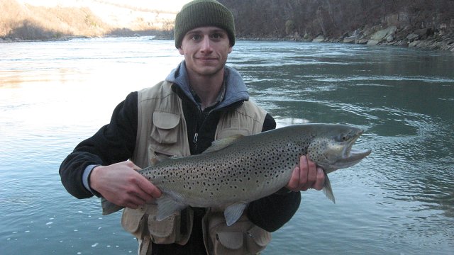 IMG_1652.jpg - Erik with a huge Brown trout from the Whirlpool on the Niagara River.