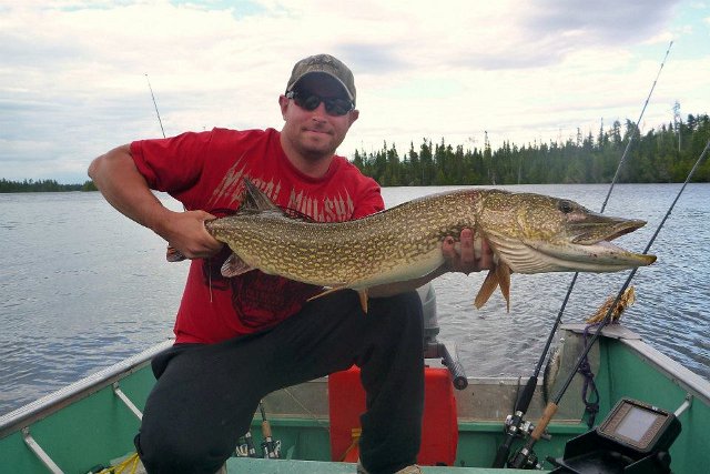 403376_10150874573866230_468020729_n.jpg - Ed with a Pike from Nakina Ont.