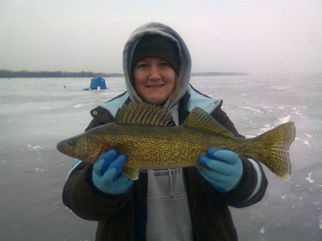 photo53645e4ty.JPG - Kornelia with her first ever Walleye from Bay of Quinte