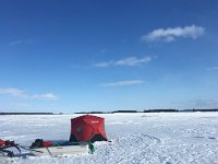 Tom Ice Fishing on Lake Abitibi ...