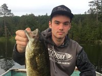 Tyler with a dandy smallmouth bass ...