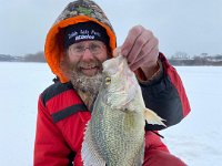 Wally's great Crappie while Ice Fishing ....
