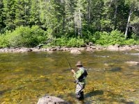 Keith Fighting an Atlantic Salmon ...