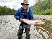 Terry's FIRST Atlantic Salmon! SOOOO Worth the wait!! The smile says it all ...