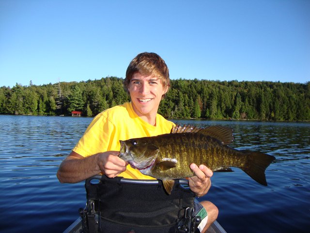 DSC03809.JPG - Danny with a smallmouth from Smoke Lake in Algonquin Park