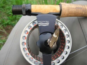 Waterworks-Lamson-Fly-reel-with-a-Dobsonfly-300x224