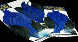 Whiting Farms Genetic American Rooster Cape - Custom Badger Dyed Kingfisher Blue