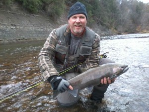 Perry with another Credit River Coho.
