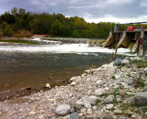 The Saugeen River at Denny's Dam at Summer levels.