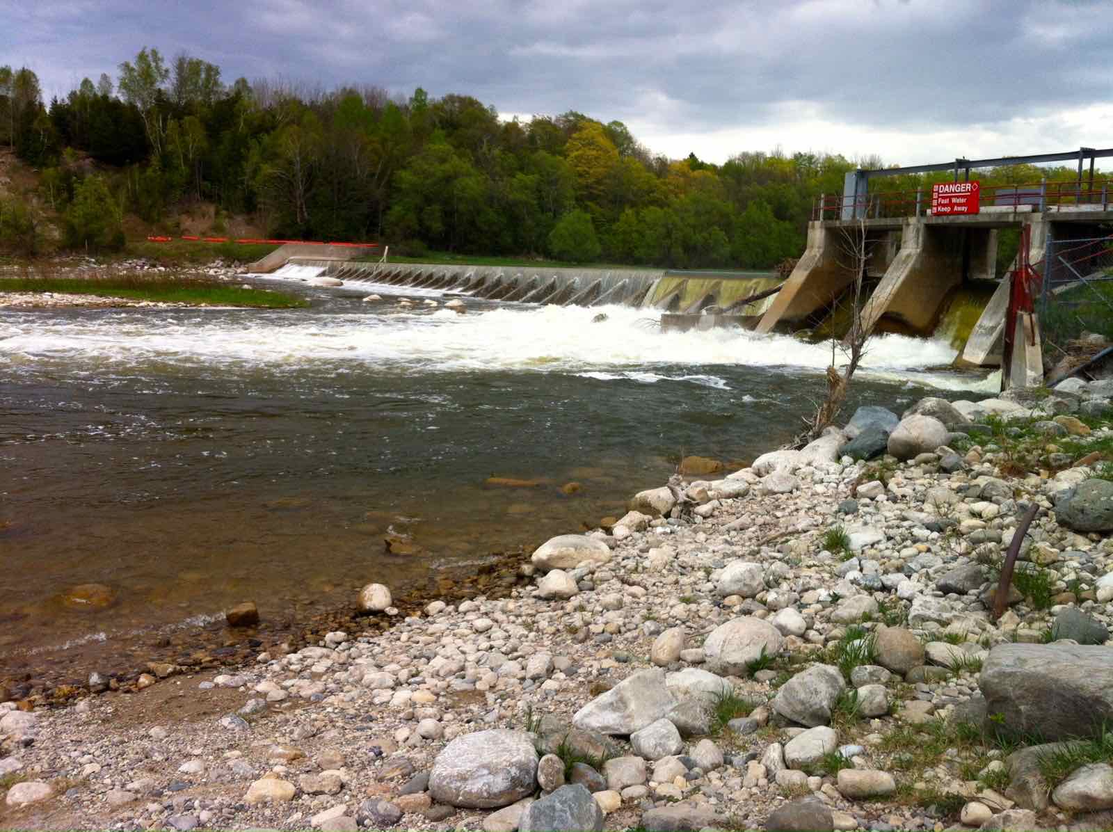The Saugeen River at Denny's Dam at Summer levels.