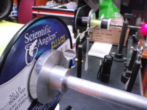 Spooling Scientific Anglers Fly Line Backing with HLS's Professional Line Spooling Machine.